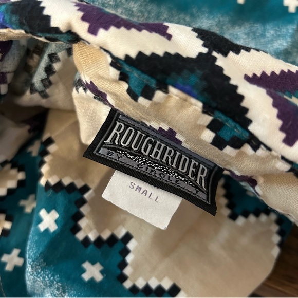 ❤️ ROUGHRIDER Geometric Patterned Button-Up Shirt S - Picture 7 of 15